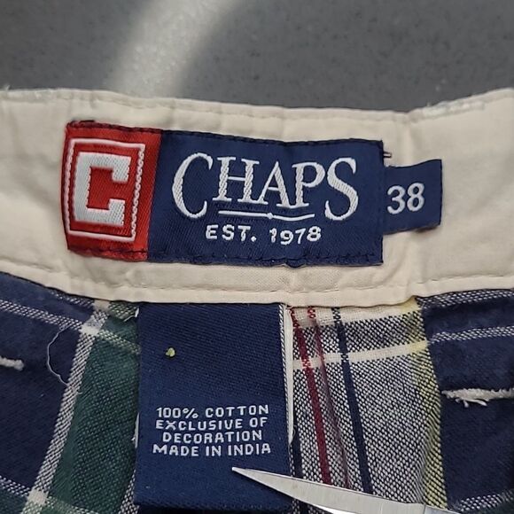 Chaps sz 38 plaid shorts 100% cotton - Picture 5 of 7